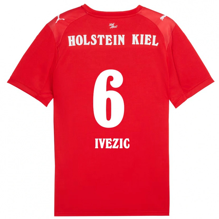 Danxen Mænd Marko Ivezic #6 Rød Blå Udebane Spillertrøjer 2025/26 Trøje T-Shirt