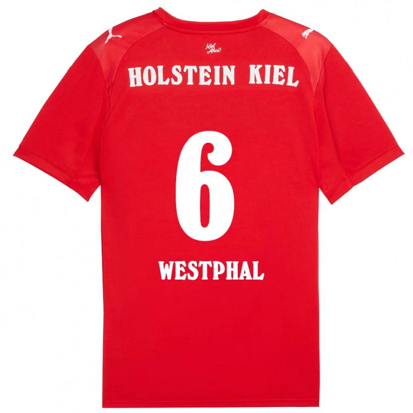 Danxen Mænd Henrik Westphal #6 Rød Blå Udebane Spillertrøjer 2025/26 Trøje T-Shirt