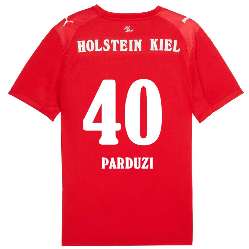 Danxen Mænd Leon Parduzi #40 Rød Blå Udebane Spillertrøjer 2025/26 Trøje T-Shirt