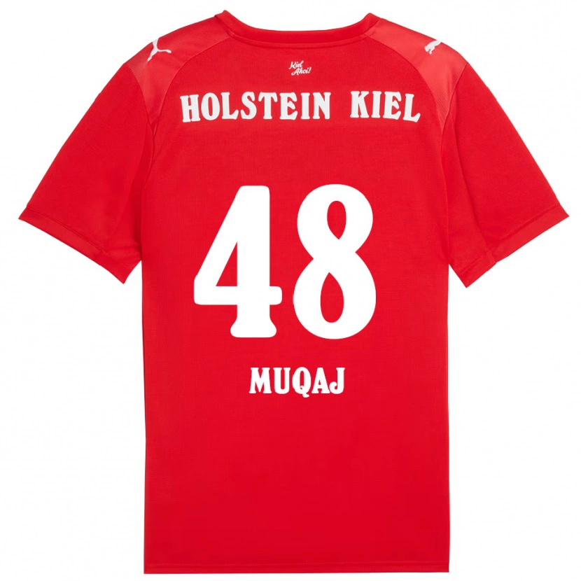 Danxen Mænd Hamza Muqaj #48 Rød Blå Udebane Spillertrøjer 2025/26 Trøje T-Shirt