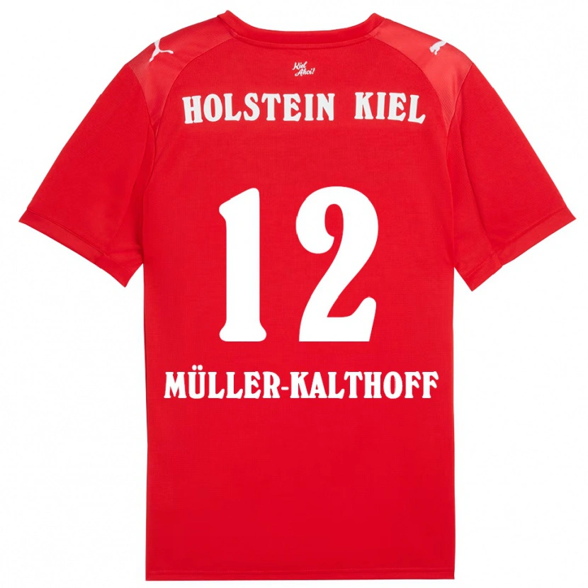 Danxen Mænd Henrie Müller-Kalthoff #12 Rød Blå Udebane Spillertrøjer 2025/26 Trøje T-Shirt