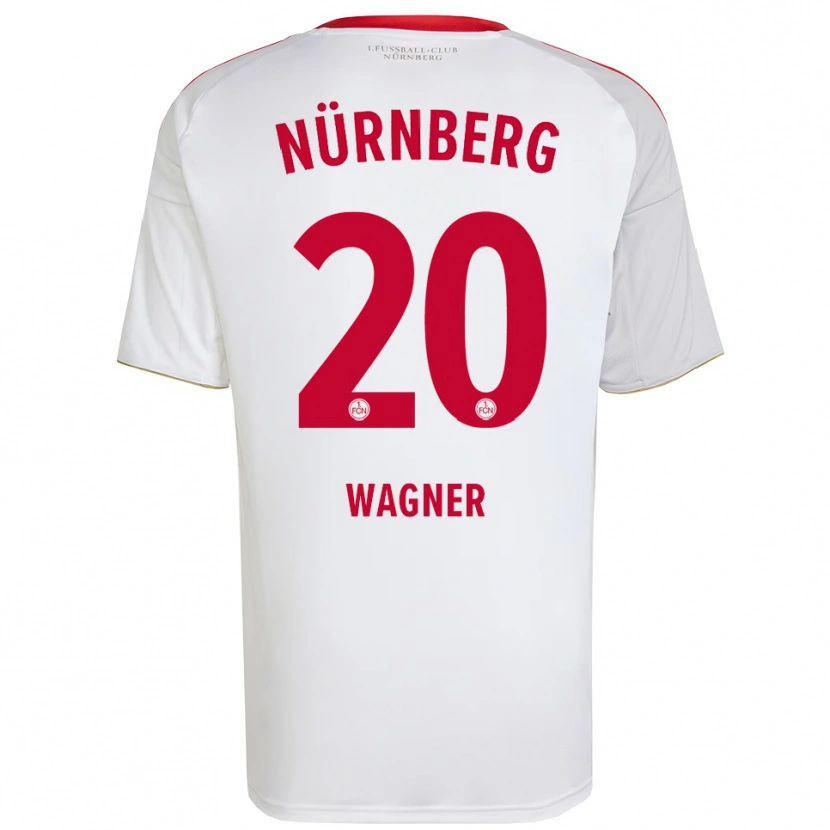 Danxen Mænd Erik Wagner #20 Hvid Rød Udebane Spillertrøjer 2025/26 Trøje T-Shirt