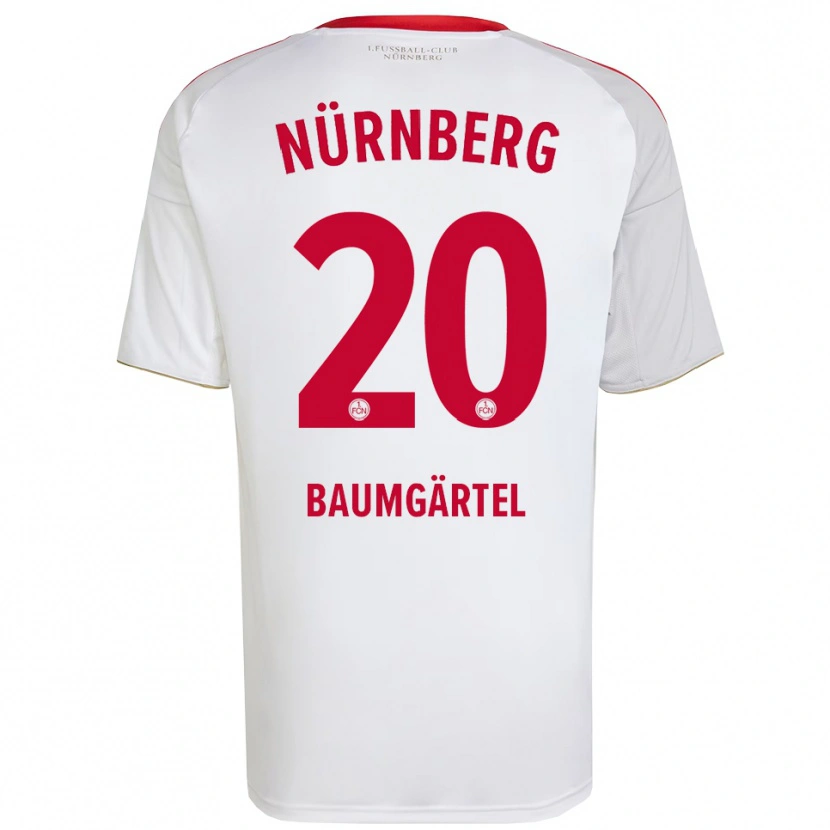 Danxen Mænd Jacqueline Baumgärtel #20 Hvid Rød Udebane Spillertrøjer 2025/26 Trøje T-Shirt