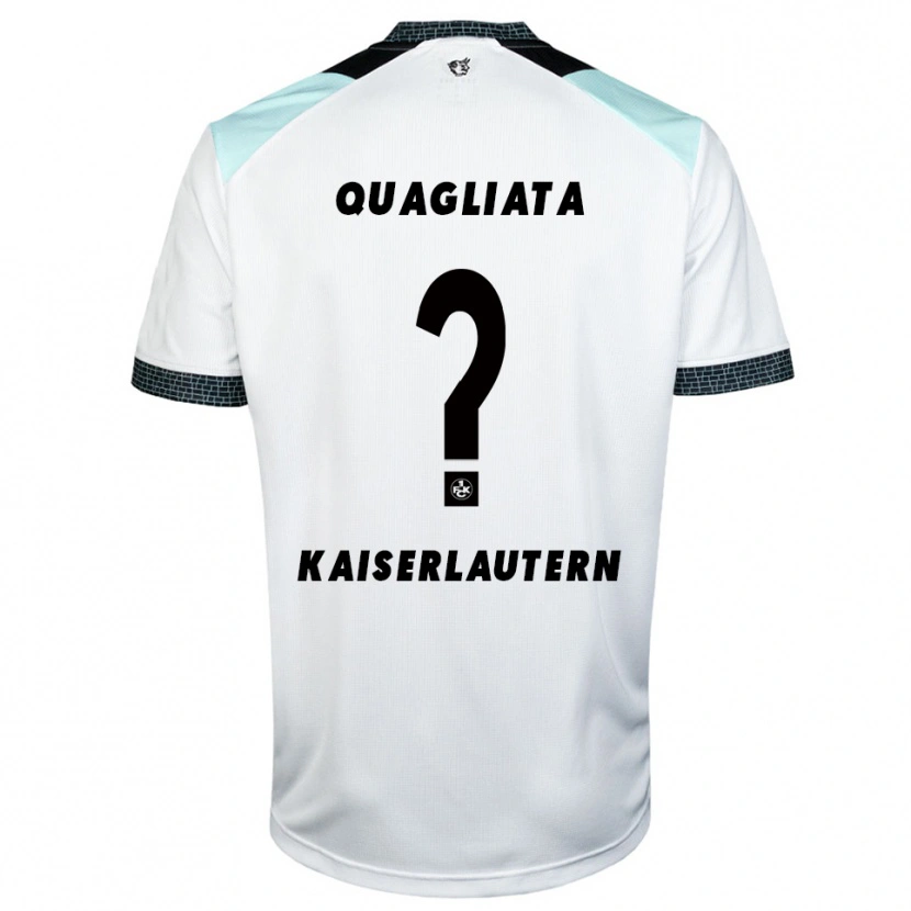 Danxen Mænd Daniele Quagliata #0 Hvid Sort Udebane Spillertrøjer 2025/26 Trøje T-Shirt