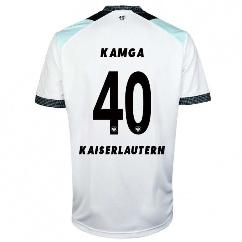 Danxen Mænd Enis Kamga #40 Hvid Sort Udebane Spillertrøjer 2025/26 Trøje T-Shirt
