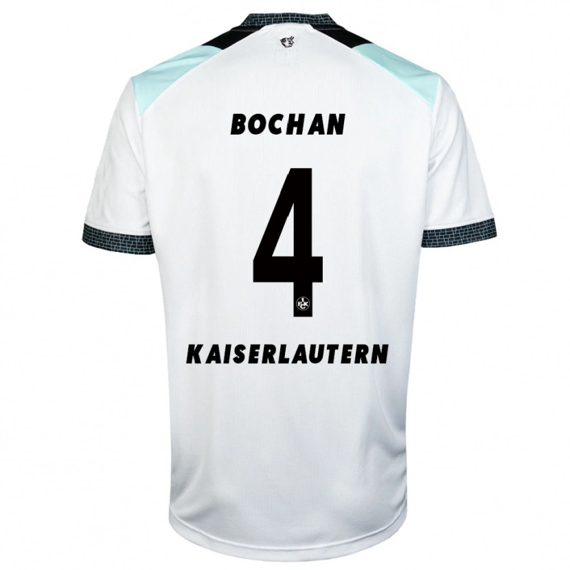 Danxen Mænd Maksym Bochan #4 Hvid Sort Udebane Spillertrøjer 2025/26 Trøje T-Shirt