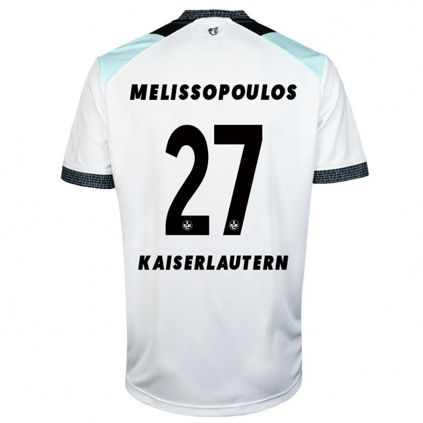 Danxen Mænd Samuel Melissopoulos #27 Hvid Sort Udebane Spillertrøjer 2025/26 Trøje T-Shirt
