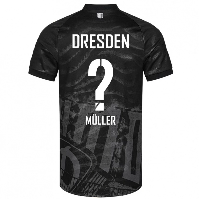 Danxen Mænd René Müller #0 Sort Grå Udebane Spillertrøjer 2025/26 Trøje T-Shirt