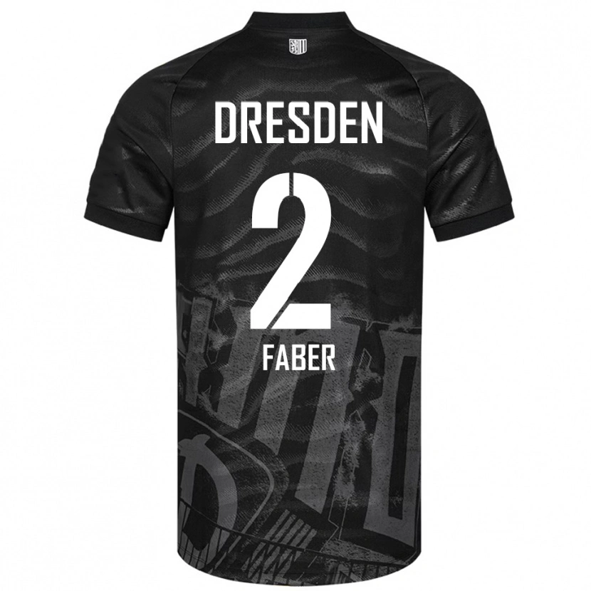 Danxen Mænd Konrad Faber #2 Sort Grå Udebane Spillertrøjer 2025/26 Trøje T-Shirt