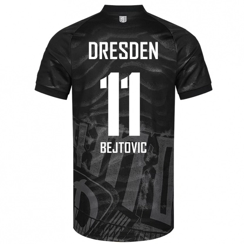 Danxen Mænd Alen Bejtovic #11 Sort Grå Udebane Spillertrøjer 2025/26 Trøje T-Shirt