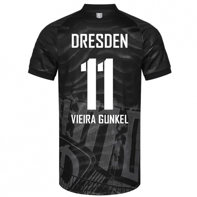 Danxen Mænd Joel Vieira Gunkel #11 Sort Grå Udebane Spillertrøjer 2025/26 Trøje T-Shirt