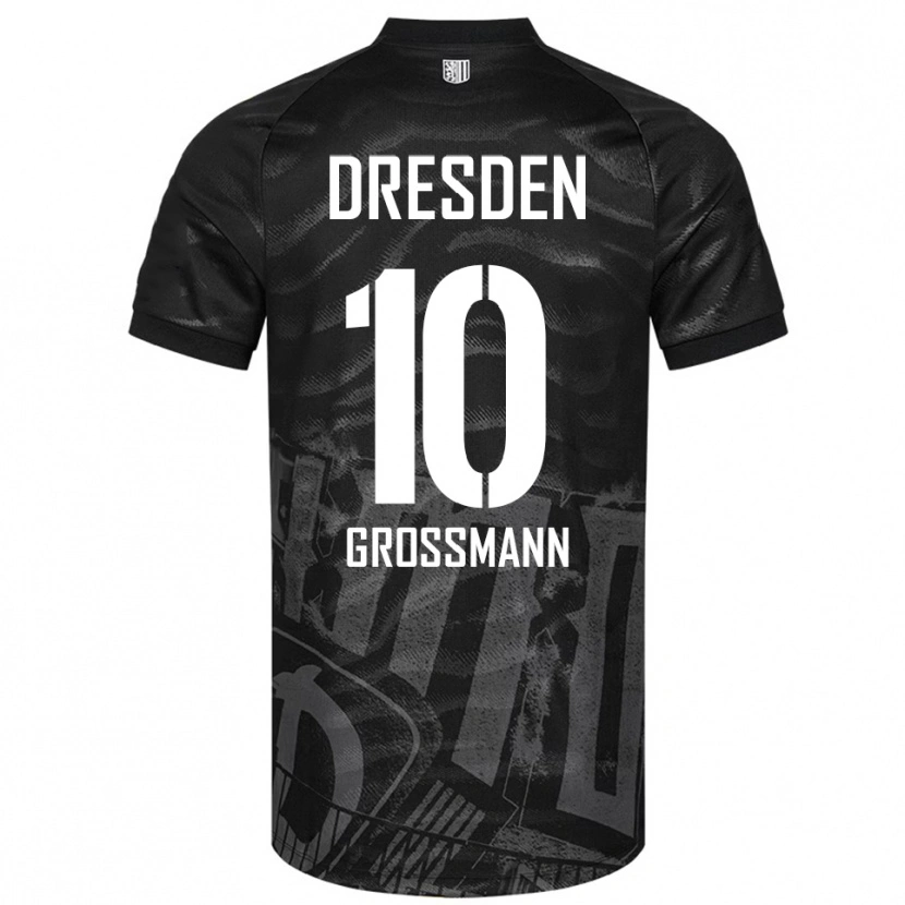 Danxen Mænd Tim Großmann #10 Sort Grå Udebane Spillertrøjer 2025/26 Trøje T-Shirt
