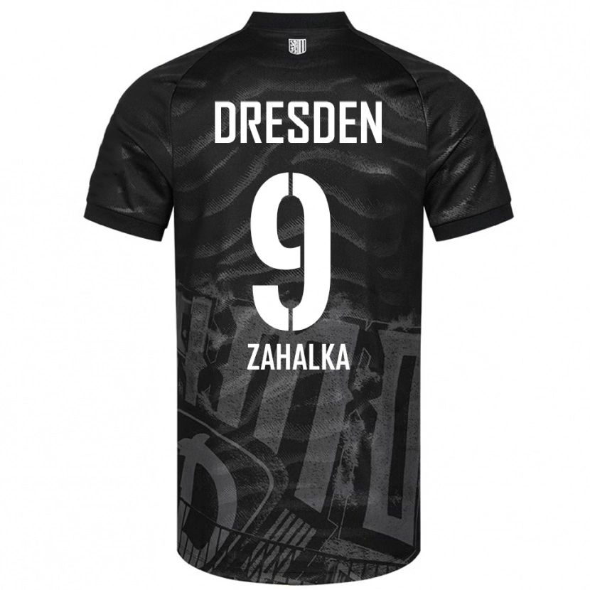 Danxen Mænd Filip Zahalka #9 Sort Grå Udebane Spillertrøjer 2025/26 Trøje T-Shirt