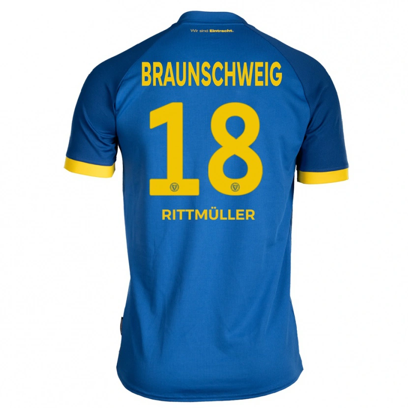 Danxen Mænd Marvin Rittmüller #18 Kongeblå Gul Udebane Spillertrøjer 2025/26 Trøje T-Shirt