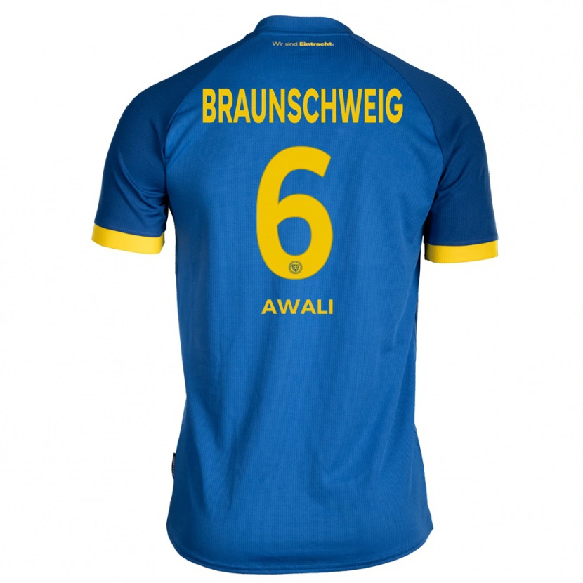 Danxen Mænd Abdel-Haq Awali #6 Kongeblå Gul Udebane Spillertrøjer 2025/26 Trøje T-Shirt