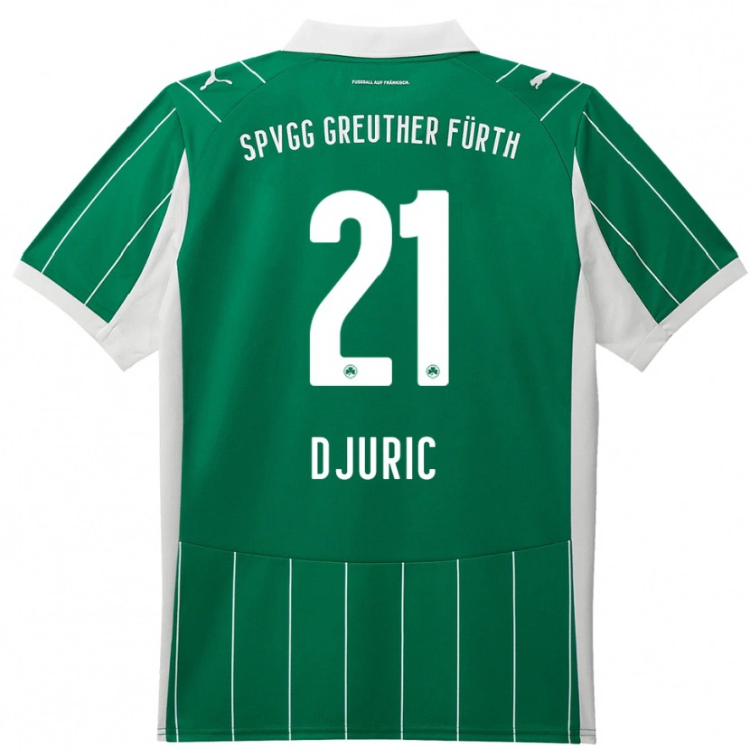 Danxen Mænd Andrej Djuric #21 Grøn Hvid Udebane Spillertrøjer 2025/26 Trøje T-Shirt