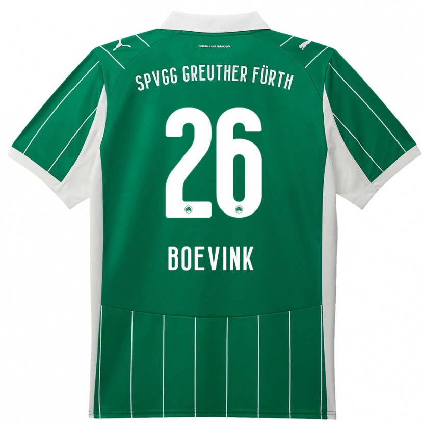 Danxen Mænd Pelle Boevink #26 Grøn Hvid Udebane Spillertrøjer 2025/26 Trøje T-Shirt
