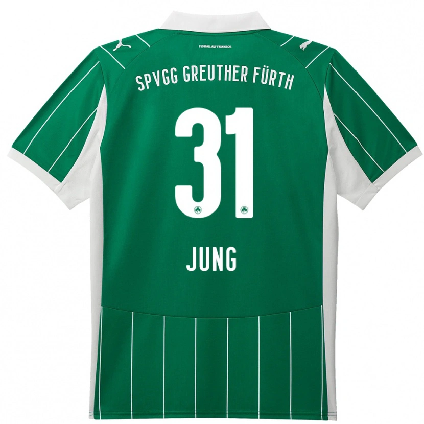 Danxen Mænd Sebastian Jung #31 Grøn Hvid Udebane Spillertrøjer 2025/26 Trøje T-Shirt