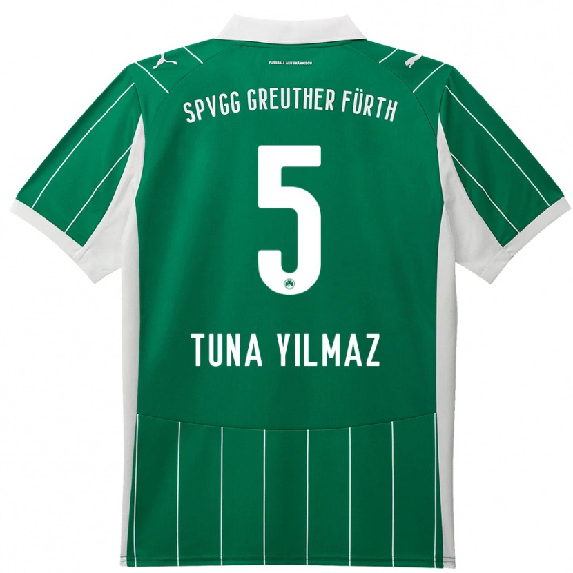 Danxen Mænd Tuna Yilmaz #5 Grøn Hvid Udebane Spillertrøjer 2025/26 Trøje T-Shirt