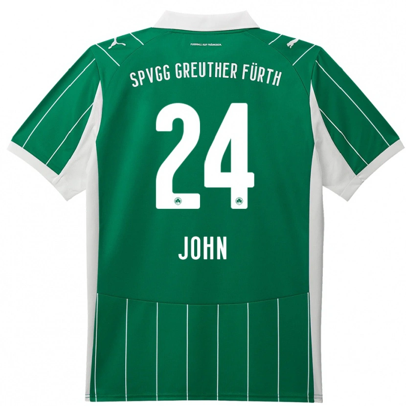 Danxen Mænd Marco John #24 Grøn Hvid Udebane Spillertrøjer 2025/26 Trøje T-Shirt