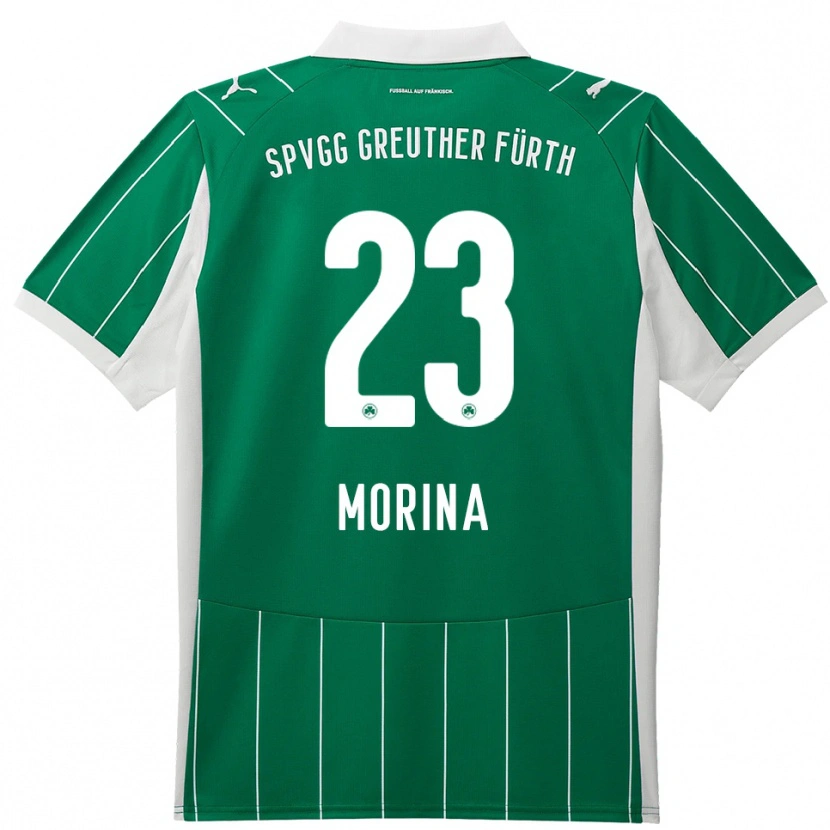 Danxen Mænd Dion Morina #23 Grøn Hvid Udebane Spillertrøjer 2025/26 Trøje T-Shirt