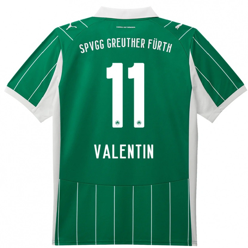 Danxen Mænd Jonas Valentin #11 Grøn Hvid Udebane Spillertrøjer 2025/26 Trøje T-Shirt