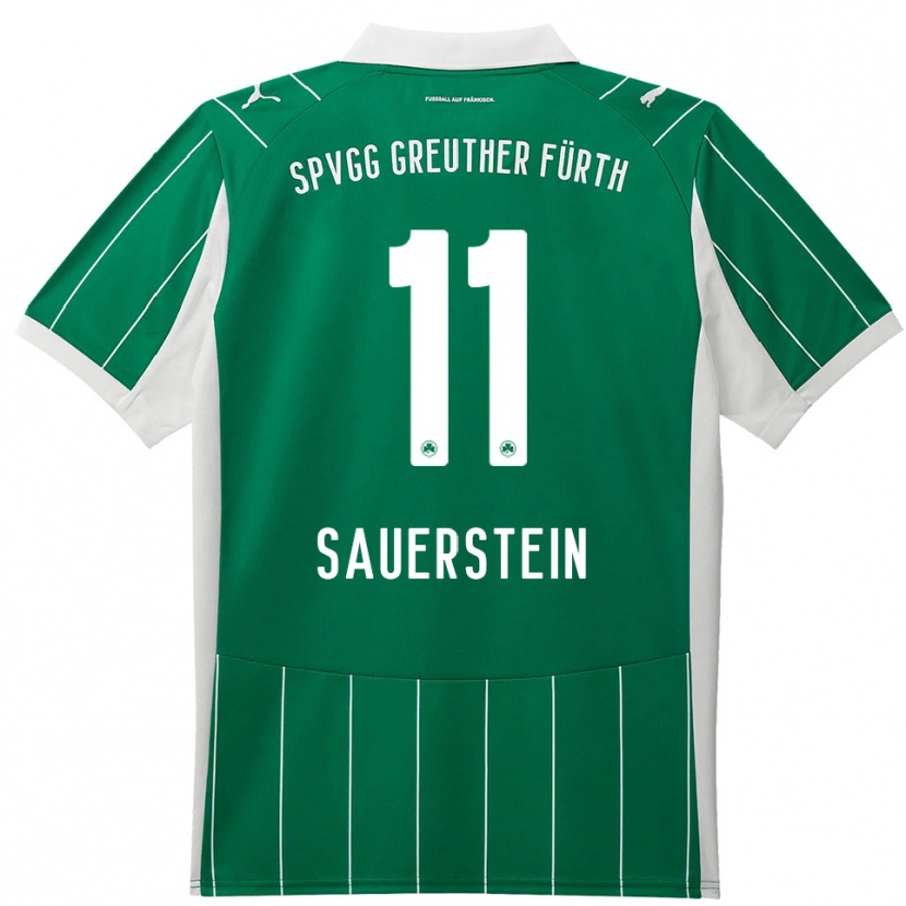 Danxen Mænd Toni Sauerstein #11 Grøn Hvid Udebane Spillertrøjer 2025/26 Trøje T-Shirt
