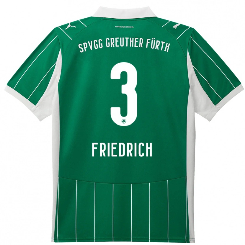 Danxen Mænd Niklas Friedrich #3 Grøn Hvid Udebane Spillertrøjer 2025/26 Trøje T-Shirt