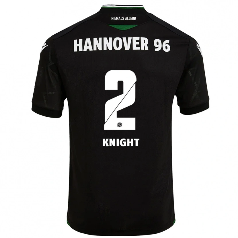 Danxen Mænd Josh Knight #2 Sort Grøn Udebane Spillertrøjer 2025/26 Trøje T-Shirt