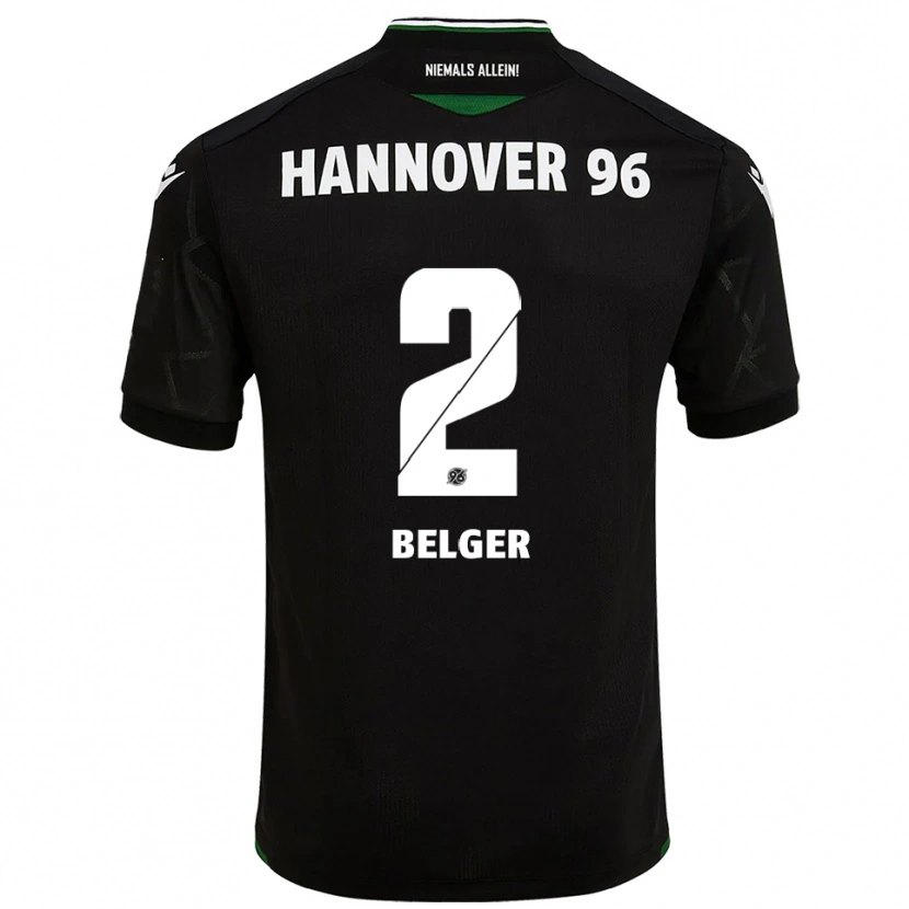 Danxen Mænd Max Belger #2 Sort Grøn Udebane Spillertrøjer 2025/26 Trøje T-Shirt