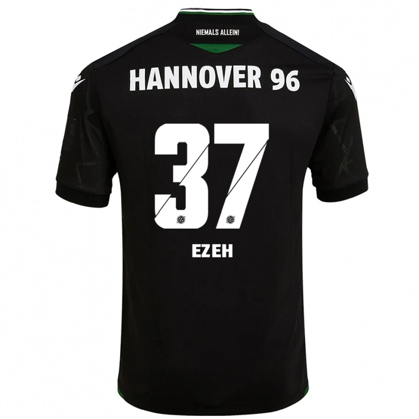 Danxen Mænd Brooklyn Ezeh #37 Sort Grøn Udebane Spillertrøjer 2025/26 Trøje T-Shirt