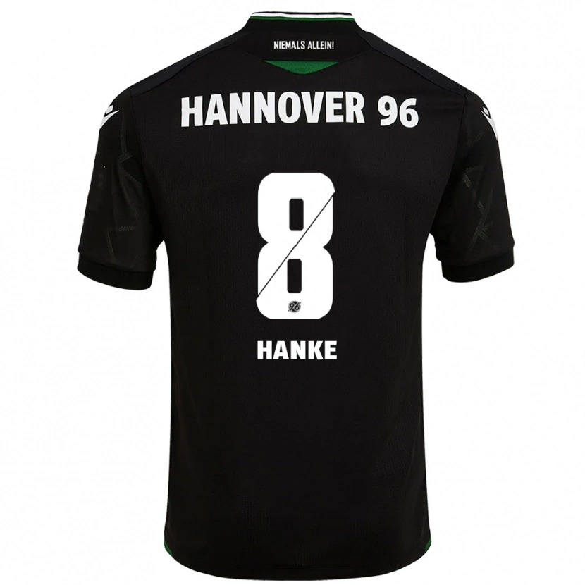 Danxen Mænd Anton Hanke #8 Sort Grøn Udebane Spillertrøjer 2025/26 Trøje T-Shirt