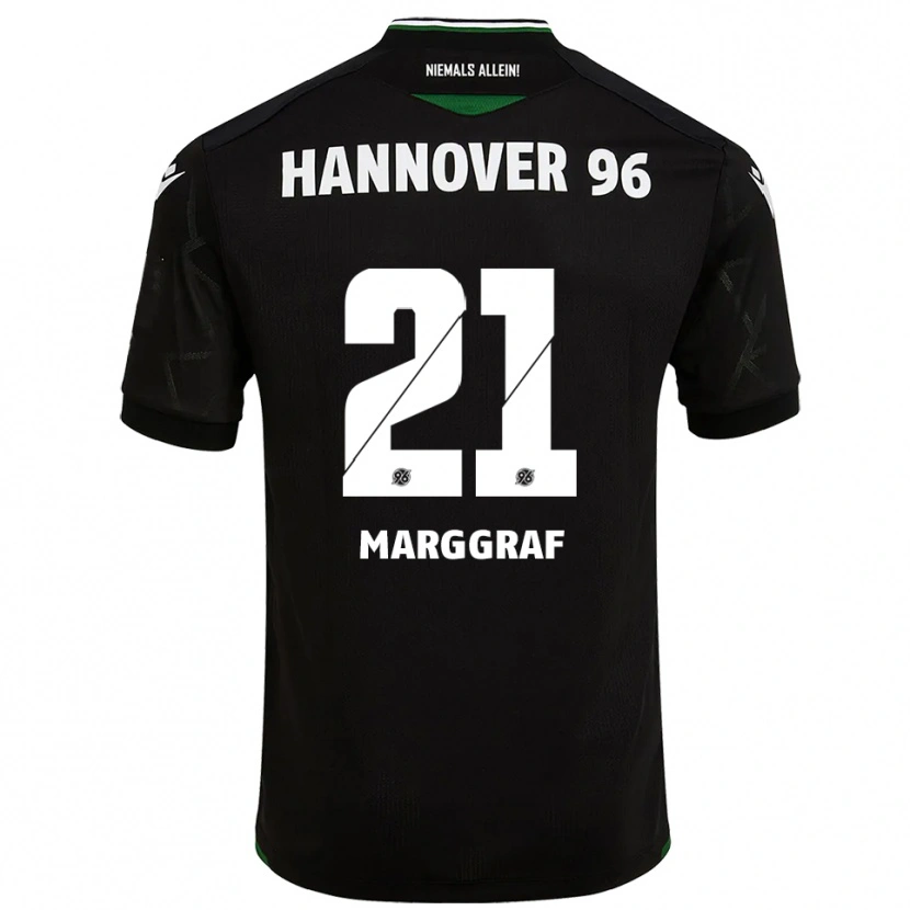 Danxen Mænd Luis Marggraf #21 Sort Grøn Udebane Spillertrøjer 2025/26 Trøje T-Shirt