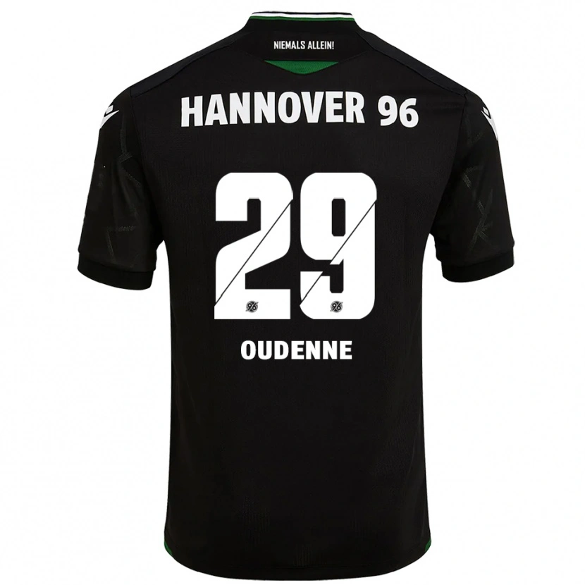 Danxen Mænd Kolja Oudenne #29 Sort Grøn Udebane Spillertrøjer 2025/26 Trøje T-Shirt