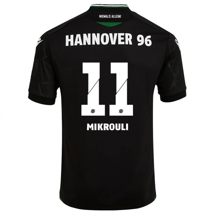 Danxen Mænd Alexia Mikrouli #11 Sort Grøn Udebane Spillertrøjer 2025/26 Trøje T-Shirt