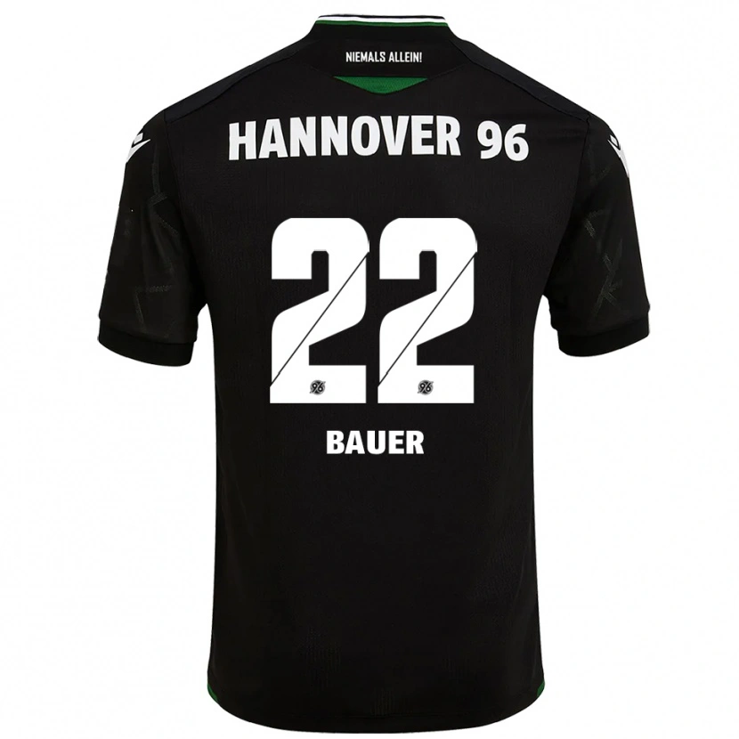 Danxen Mænd Elias Bauer #22 Sort Grøn Udebane Spillertrøjer 2025/26 Trøje T-Shirt