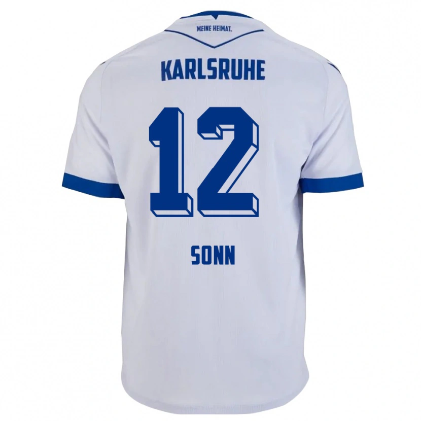 Danxen Mænd Philipp Sonn #12 Hvid Blå Udebane Spillertrøjer 2025/26 Trøje T-Shirt