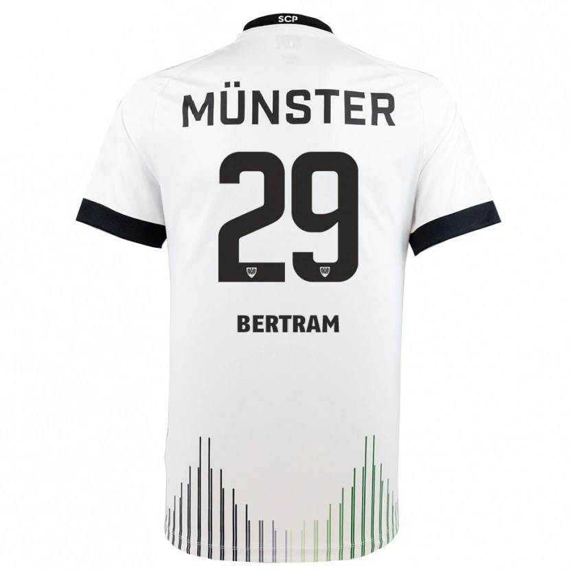 Danxen Mænd Mats Bertram #29 Hvid Sort Udebane Spillertrøjer 2025/26 Trøje T-Shirt