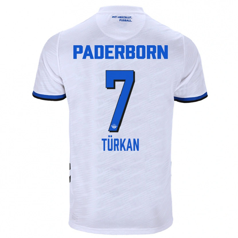 Danxen Mænd Semih Türkan #7 Hvid Blå Udebane Spillertrøjer 2025/26 Trøje T-Shirt