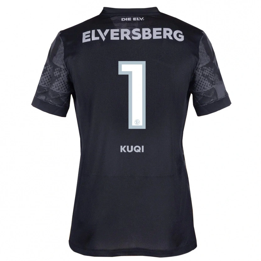 Danxen Mænd Blero Kuqi #1 Sort Grå Udebane Spillertrøjer 2025/26 Trøje T-Shirt
