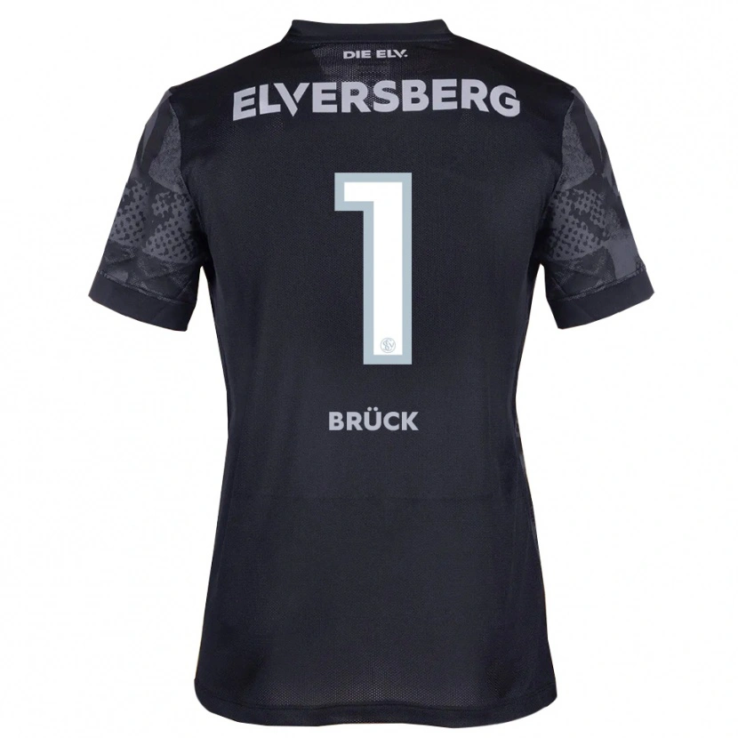 Danxen Mænd Florian Brück #1 Sort Grå Udebane Spillertrøjer 2025/26 Trøje T-Shirt