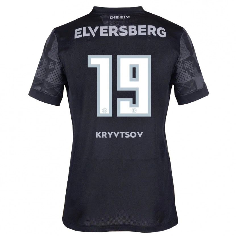 Danxen Mænd Nikita Kryvtsov #19 Sort Grå Udebane Spillertrøjer 2025/26 Trøje T-Shirt