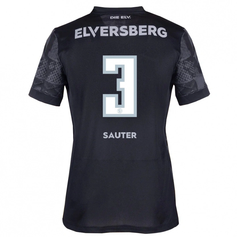 Danxen Mænd Luca Sauter #3 Sort Grå Udebane Spillertrøjer 2025/26 Trøje T-Shirt