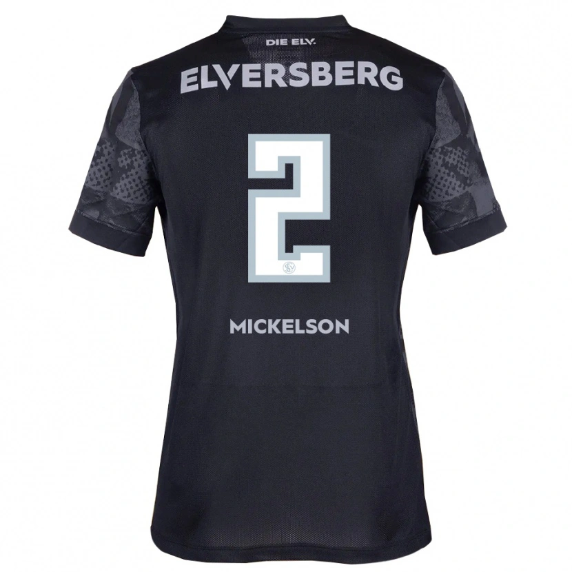 Danxen Mænd Nicholas Mickelson #2 Sort Grå Udebane Spillertrøjer 2025/26 Trøje T-Shirt