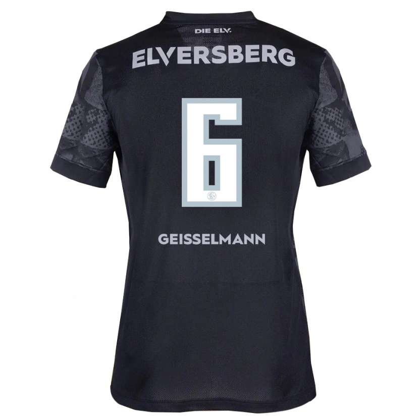 Danxen Mænd Emil Geißelmann #6 Sort Grå Udebane Spillertrøjer 2025/26 Trøje T-Shirt