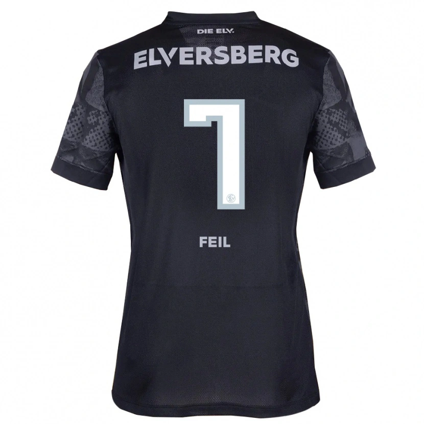 Danxen Mænd Manuel Feil #7 Sort Grå Udebane Spillertrøjer 2025/26 Trøje T-Shirt