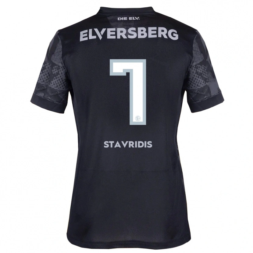 Danxen Mænd Angelos Stavridis #7 Sort Grå Udebane Spillertrøjer 2025/26 Trøje T-Shirt