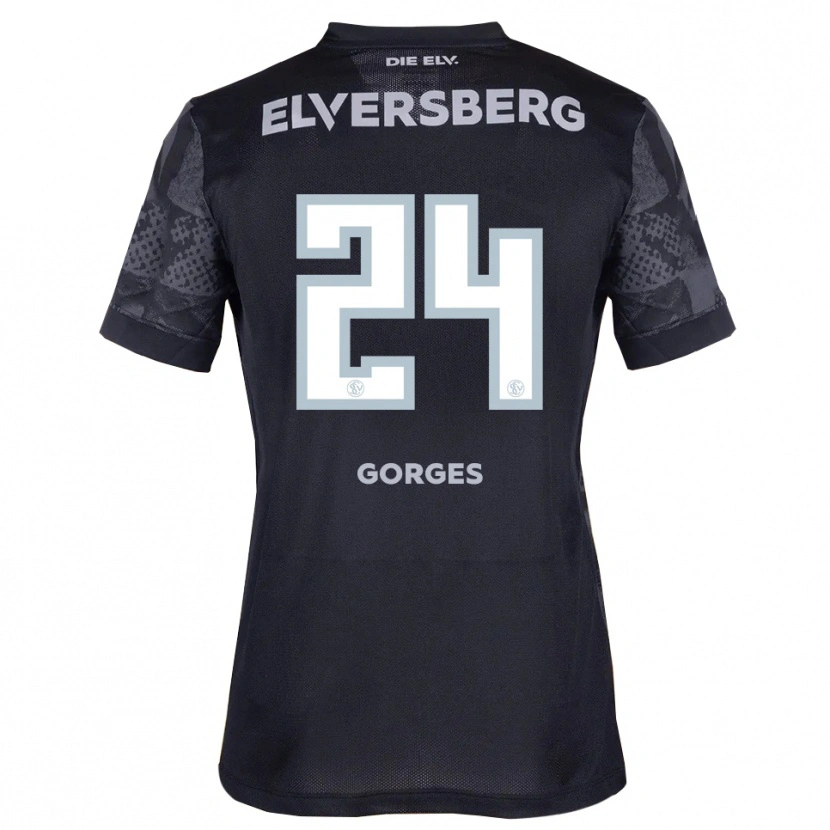 Danxen Mænd Nils Gorges #24 Sort Grå Udebane Spillertrøjer 2025/26 Trøje T-Shirt