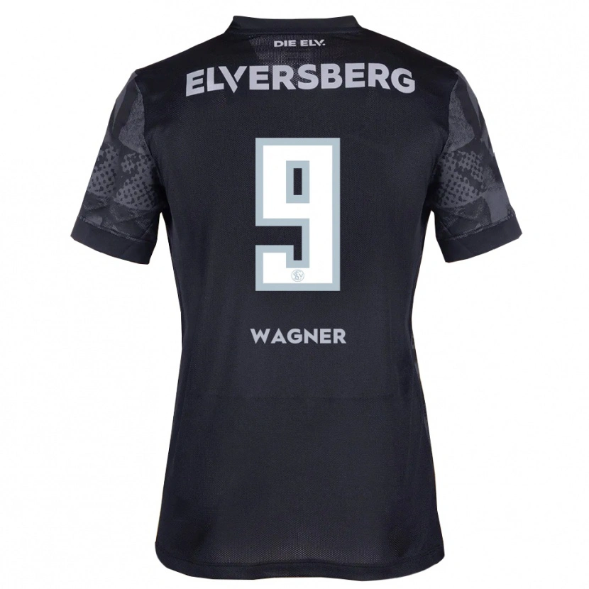 Danxen Mænd Anna Wagner #9 Sort Grå Udebane Spillertrøjer 2025/26 Trøje T-Shirt