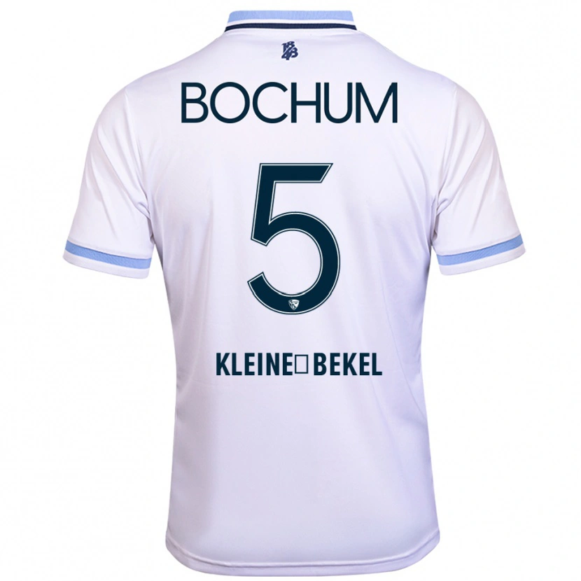 Danxen Mænd Colin Kleine-Bekel #5 Hvid Himmelblå Udebane Spillertrøjer 2025/26 Trøje T-Shirt